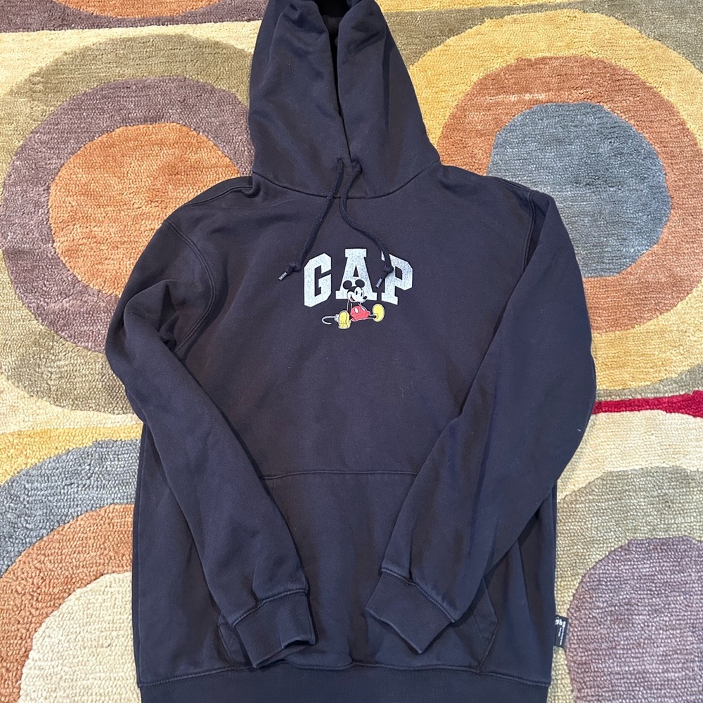 GAP x Disney Relaxed Gap Logo Hoodie Sweatshirt Black Mickey Mouse Men’s Size XS
